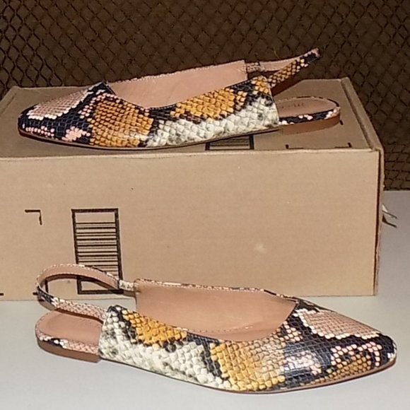 Madewell Margo Python leather slingbacks US 8.5 - Picture 8 of 12